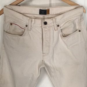 J Crew 770 Selvedge Denim Jean in Off-White